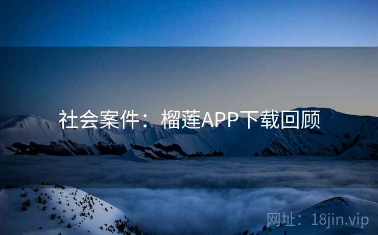 社会案件：榴莲APP下载回顾